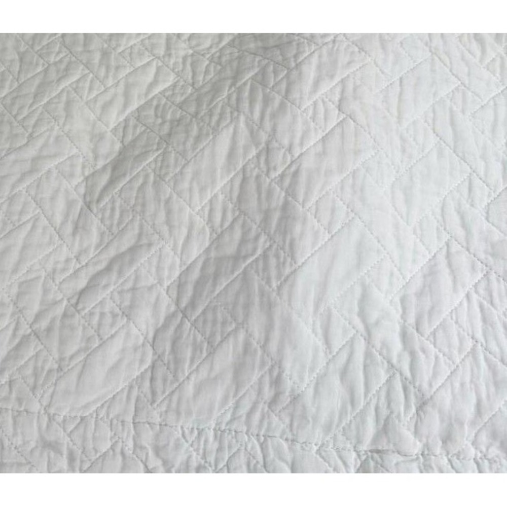 Tommy Bahama Home White Quilted Geometric Basketweave Pillow Sham Set of 2